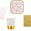 Partygeschirr Gesamt-Set Rosa Gold Pretty Cute 42-tlg.