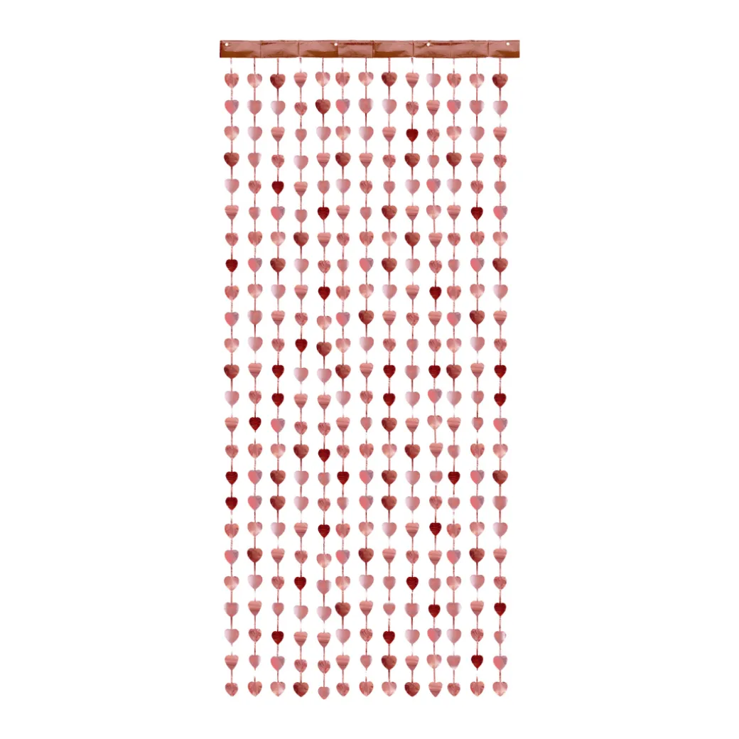 Partyvorhang Herzen Roségold