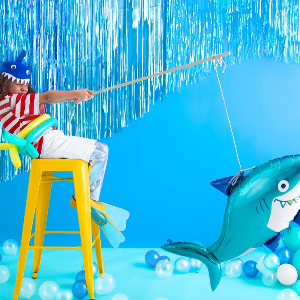 Partyvorhang lang Hellblau Glitzer