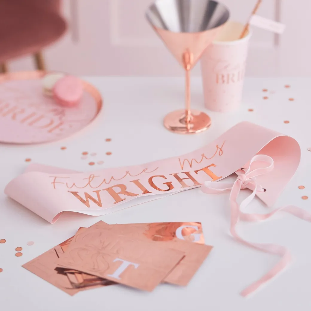 Personalisierbare Schärpe "Future Mrs" Roségold