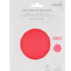 Rund-Folienballon Neon Rot