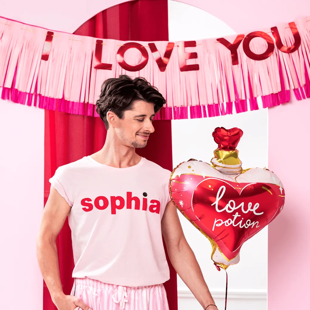 Seidenpapier Girlande "I Love You"
