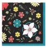 Servietten Blumen Schwarz 20 Stk.