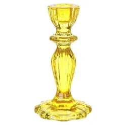 Stabkerzenständer Glas Gelb
