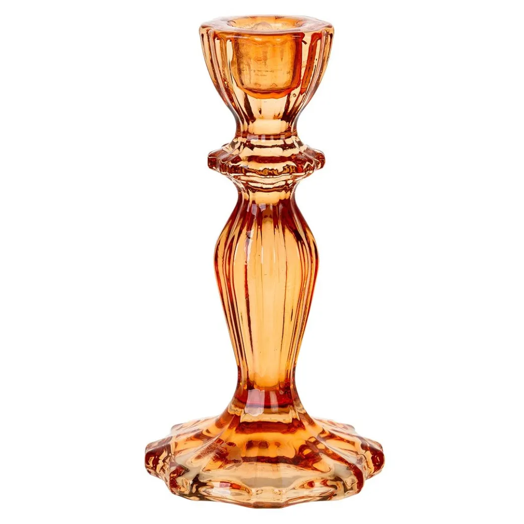 Stabkerzenständer Glas Orange