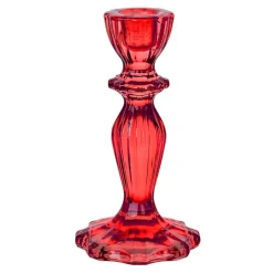 Stabkerzenständer Glas Rot