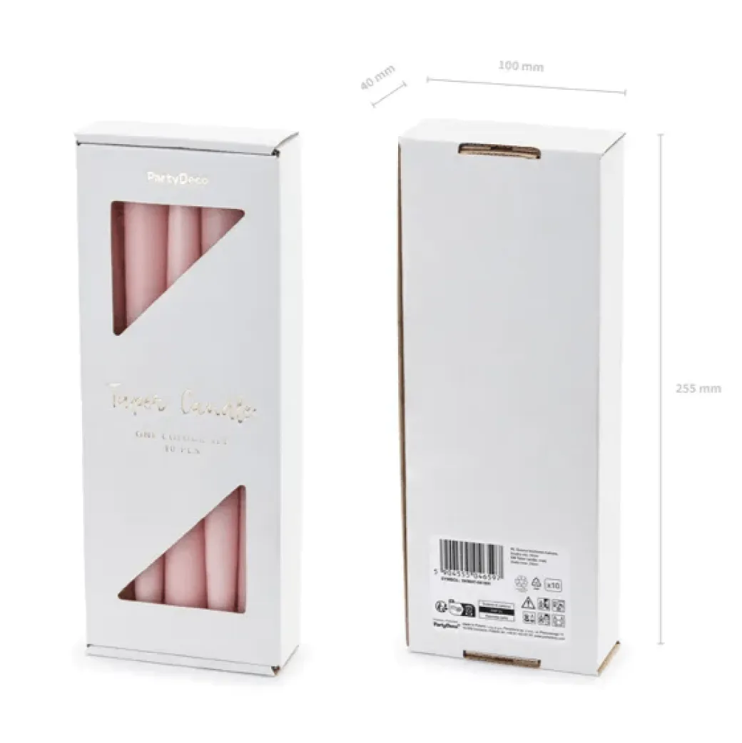 Stabkerze Pastellrosa 10 Stk.