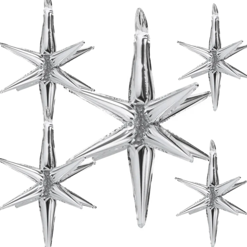 Sternenhimmel Set - 3D Sterne in Silber 5 Stk.
