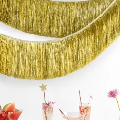 Stoffgirlande Fransen Gold