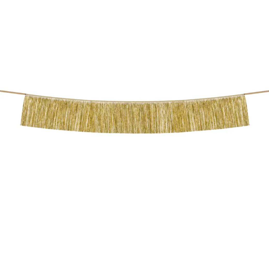 Stoffgirlande Fransen Gold