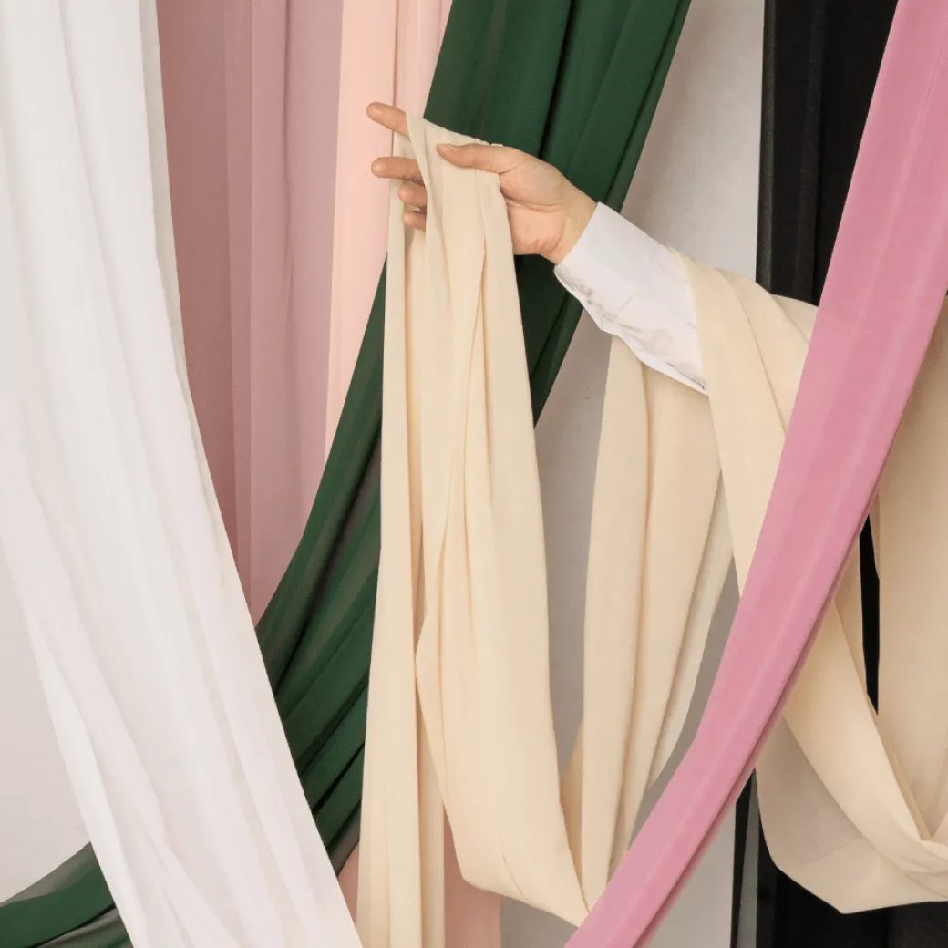 Tischläufer Chiffon Creme