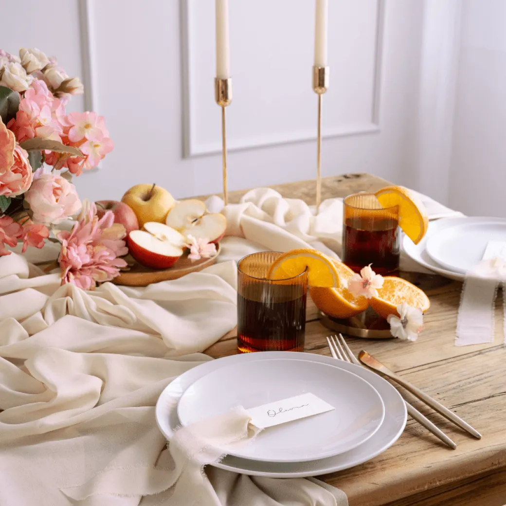 Tischläufer Chiffon Creme