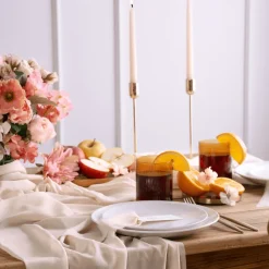 Tischläufer Chiffon Creme
