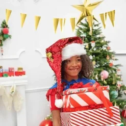 Weihnachtsmütze mit Pailletten