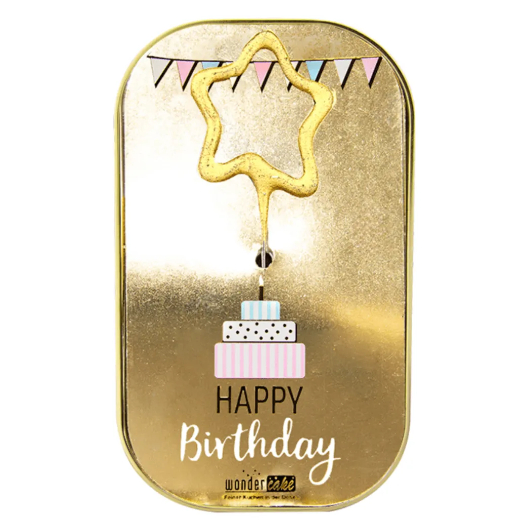 Wondercake "Happy Birthday" mit Stern-Wunderkerze