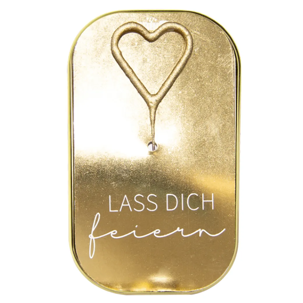 Wondercake "Lass Dich feiern" mit Herz-Wunderkerze