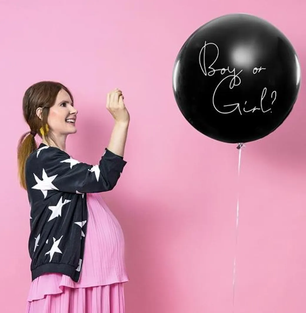 XXL Ballon Ø 1m Gender Reveal "Boy or Girl?" - It's a Girl