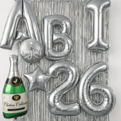 XXL Ballonschriftzug "ABI 2026" Silber