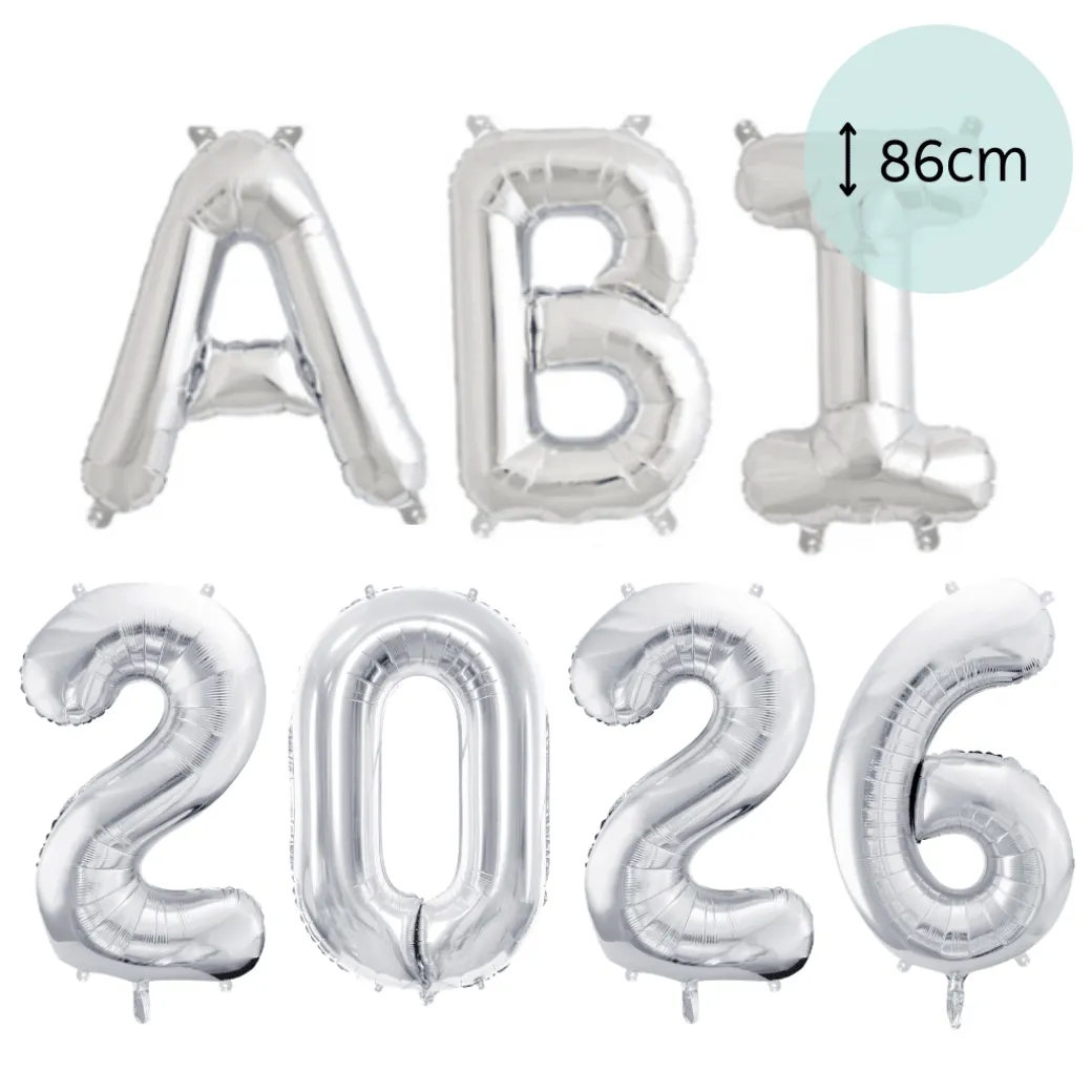 XXL Helium-Set "ABI 2026" Silber