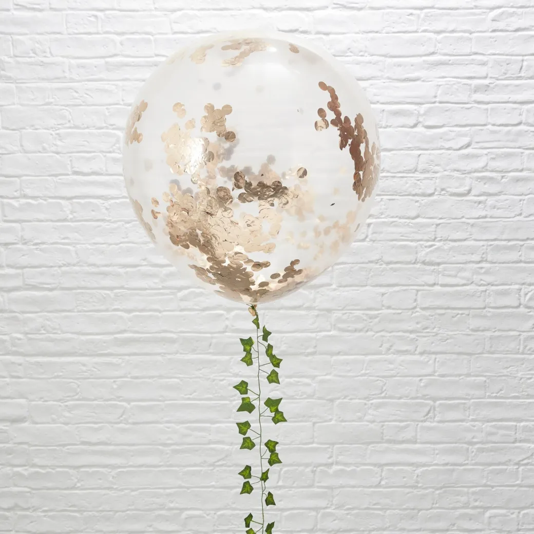 XXL Konfetti-Ballons Ø 91cm Roségold 3 Stk.