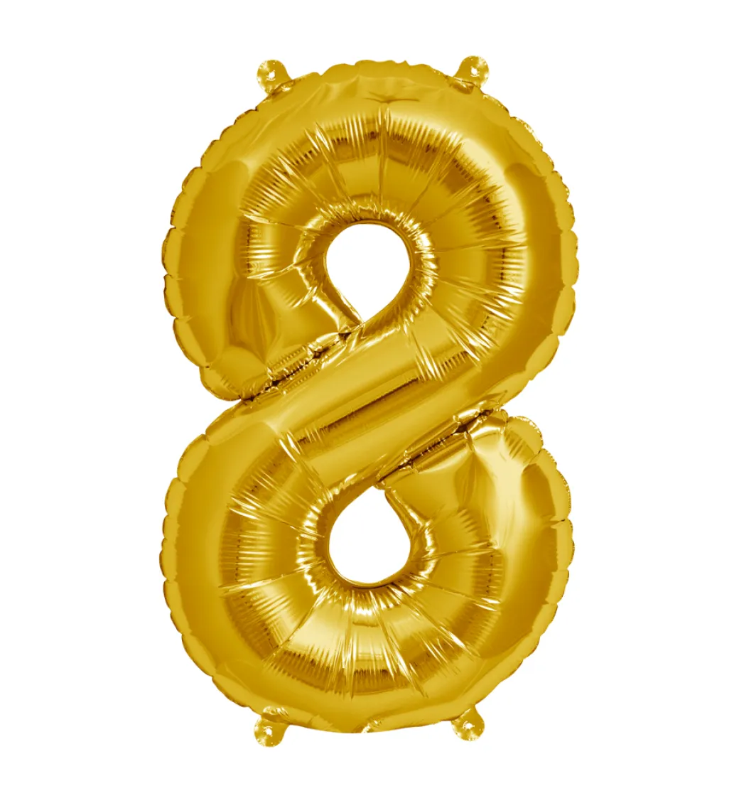 Zahlen Ballon 8 Gold