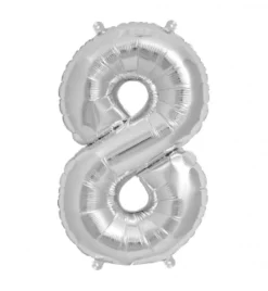 Zahlen Ballon 8 Silber