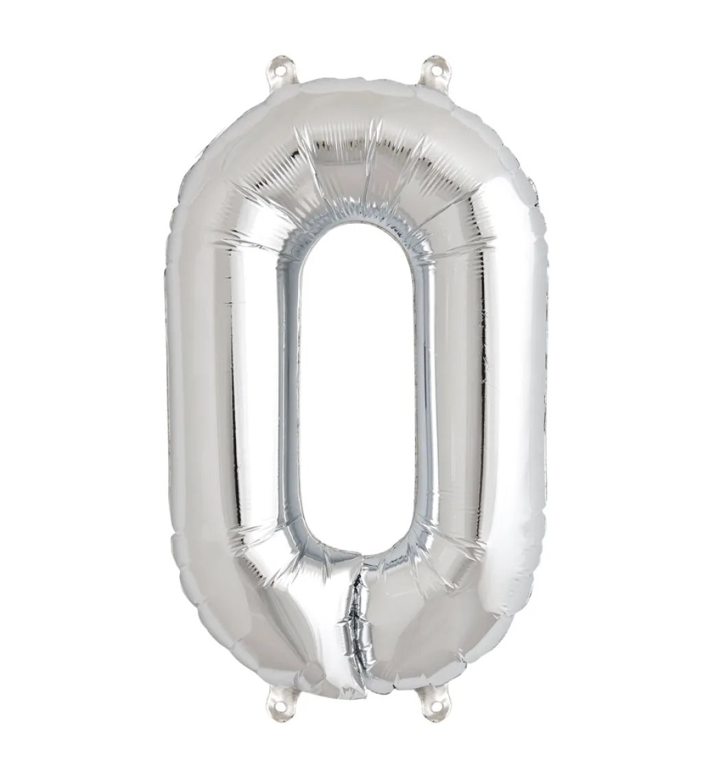 Zahlen Ballon 0 Silber