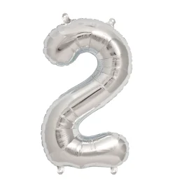 Zahlen Ballon 2 Silber