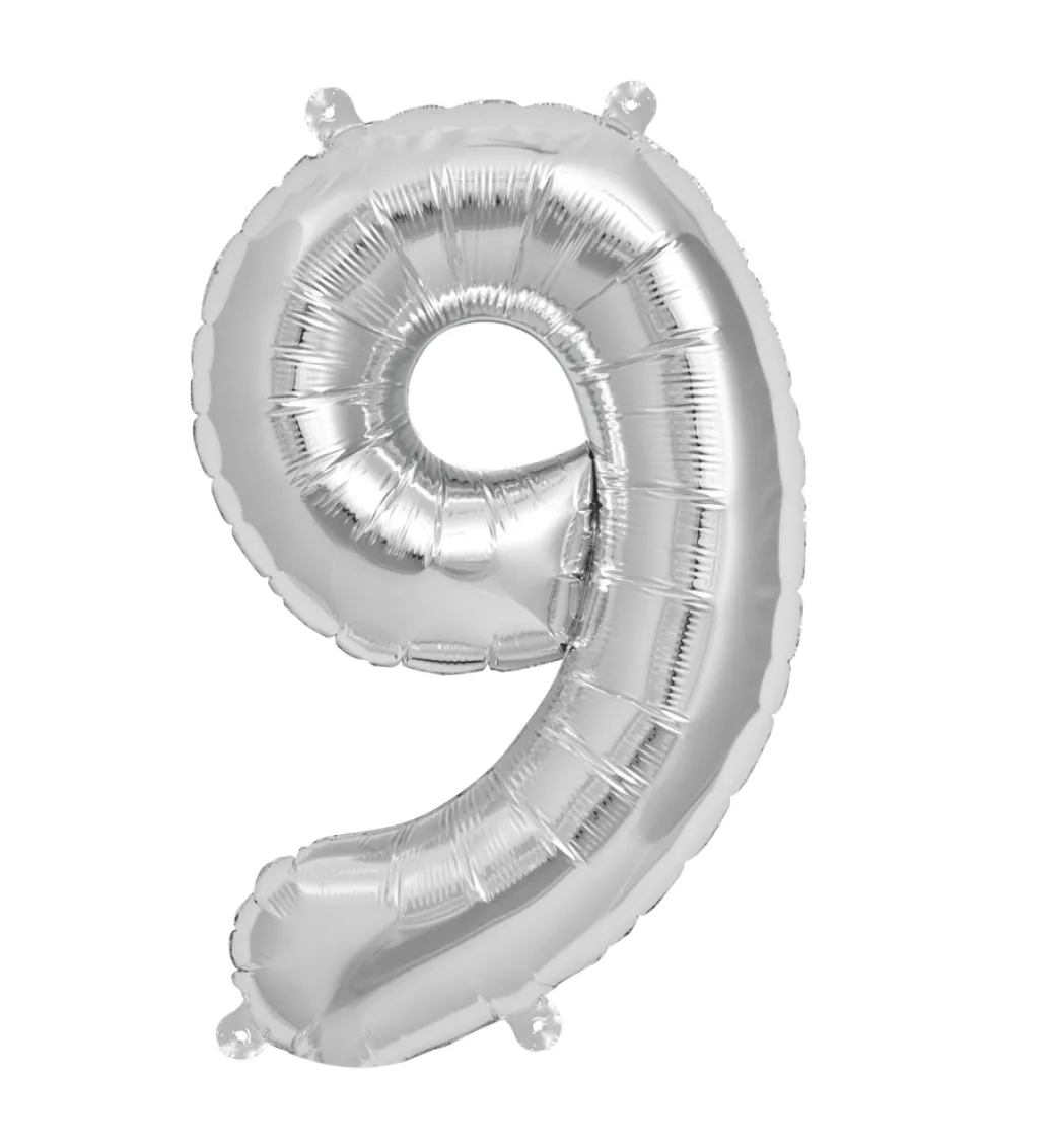 Zahlen Ballon 9 Silber