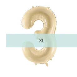 Zahlen Ballon 3 XL Beige