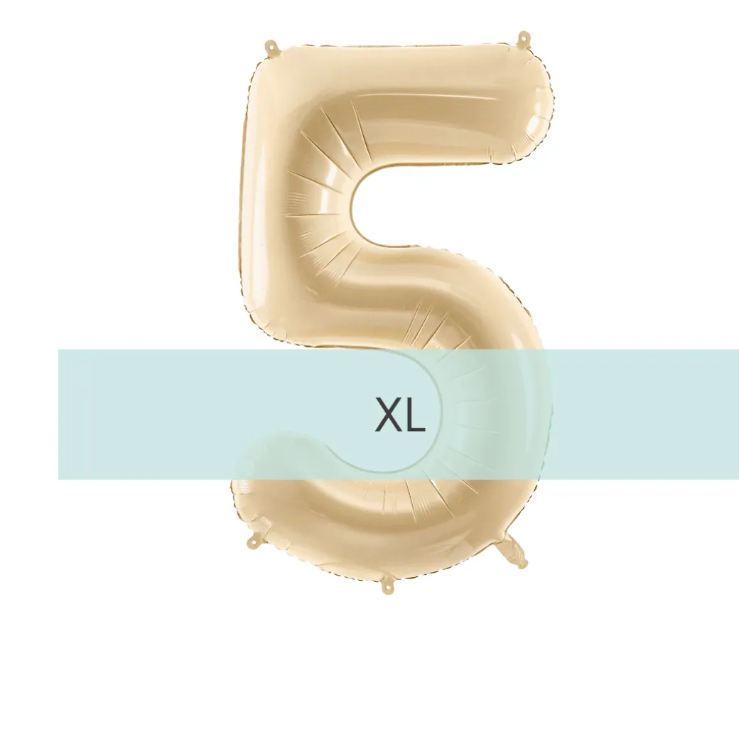 Zahlen Ballon 5 XL Beige