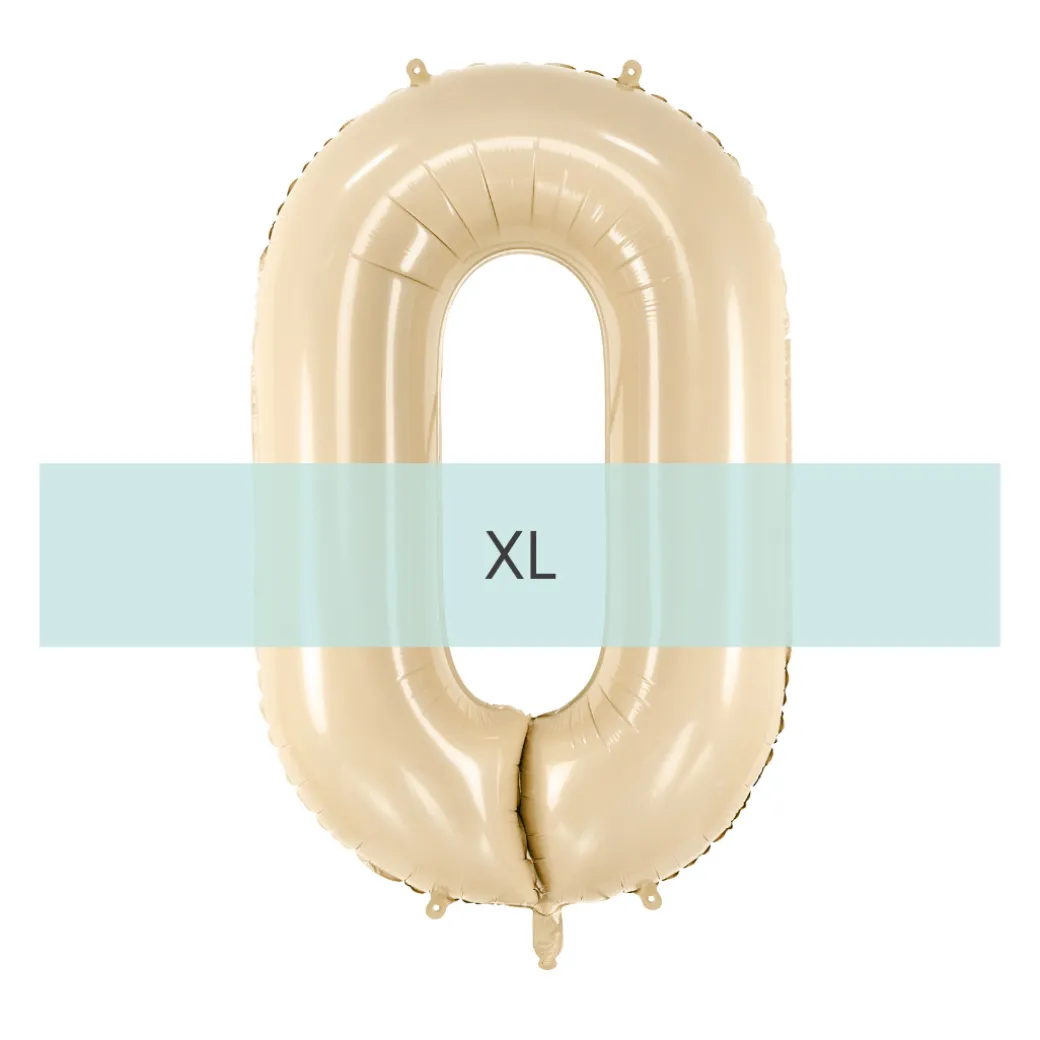 Zahlen Ballon 0 XL Beige