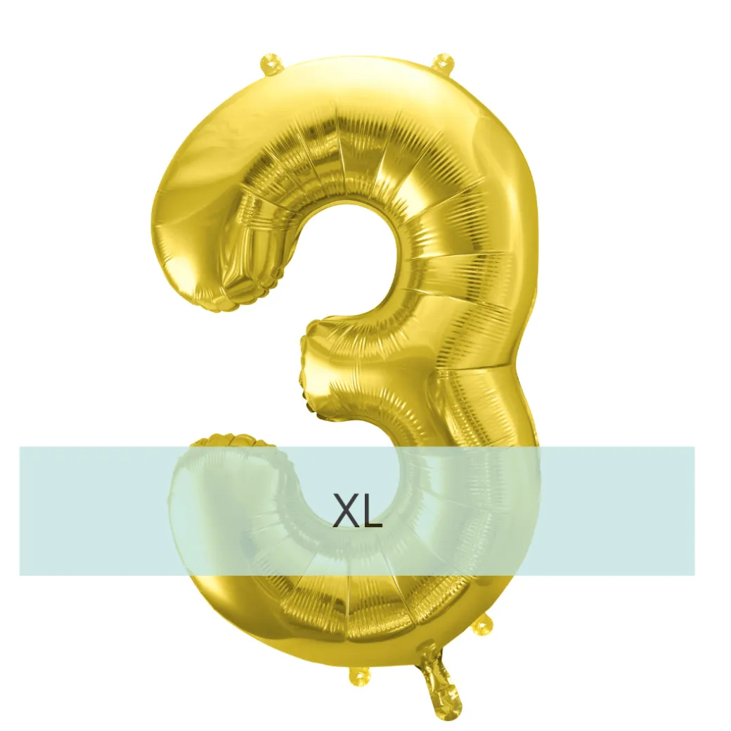 Zahlen Ballon 3 XL Gold