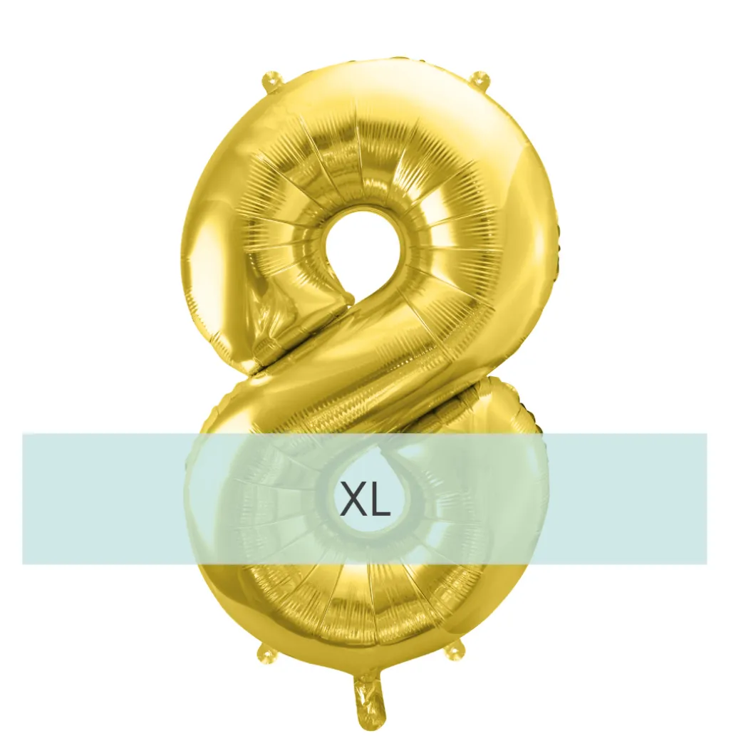 Zahlen Ballon 8 XL Gold