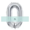Zahlen Ballon 0 XL Silber