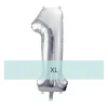 Zahlen Ballon 1 XL Silber
