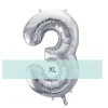 Zahlen Ballon 3 XL Silber