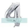Zahlen Ballon 4 XL Silber
