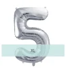 Zahlen Ballon 5 XL Silber