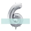 Zahlen Ballon 6 XL Silber