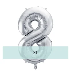 Zahlen Ballon 8 XL Silber