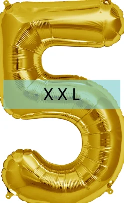 Zahlen Ballon 5 XXL Gold