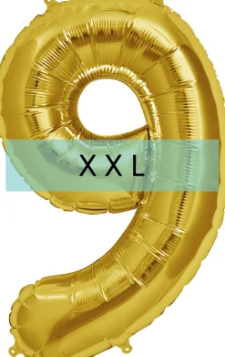 Zahlen Ballon 9 XXL Gold