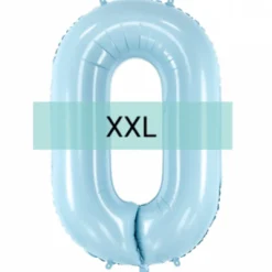 Zahlen Ballon 0 XXL Pastell Blau