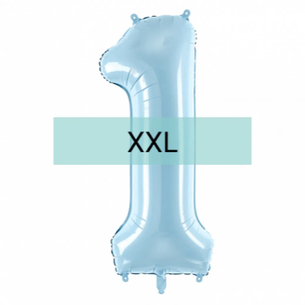 Zahlen Ballon 1 XXL Pastell Blau