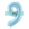 Zahlen Ballon 9 XXL Pastell Blau