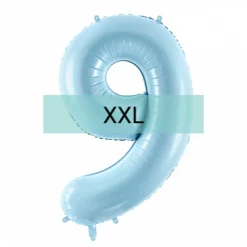 Zahlen Ballon 9 XXL Pastell Blau
