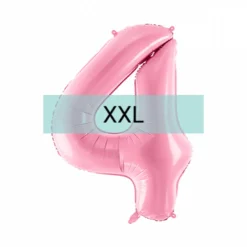 Zahlen Ballon 4 XXL Pastell Rosa