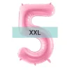 Zahlen Ballon 5 XXL Pastell Rosa