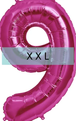 Zahlen Ballon 9 XXL Pink